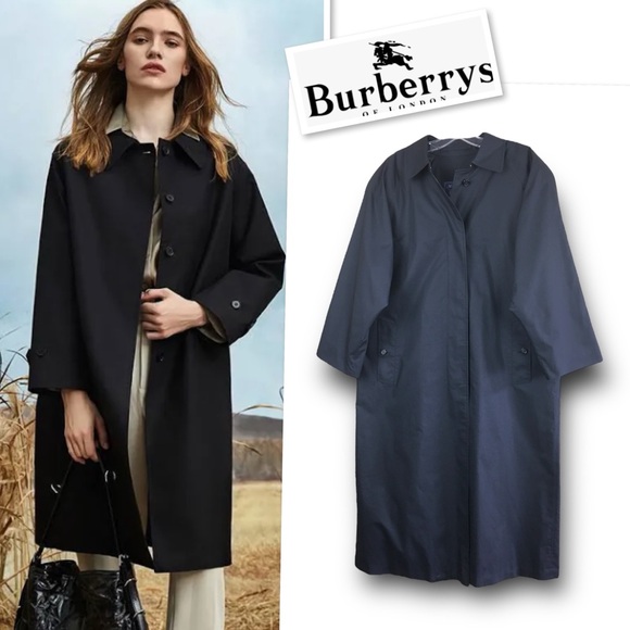 Burberry Vintage Burberry’s The Camden Heritage Trenchcoat In Black Size 12 - Picture 1 of 14